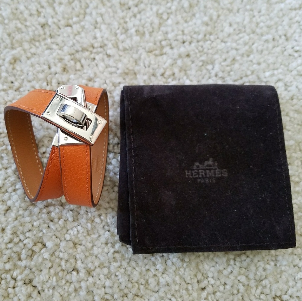 HERMES Kelly Double Leather Bracelet