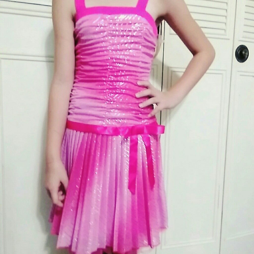 New Girl's Pink Glitter Dress
