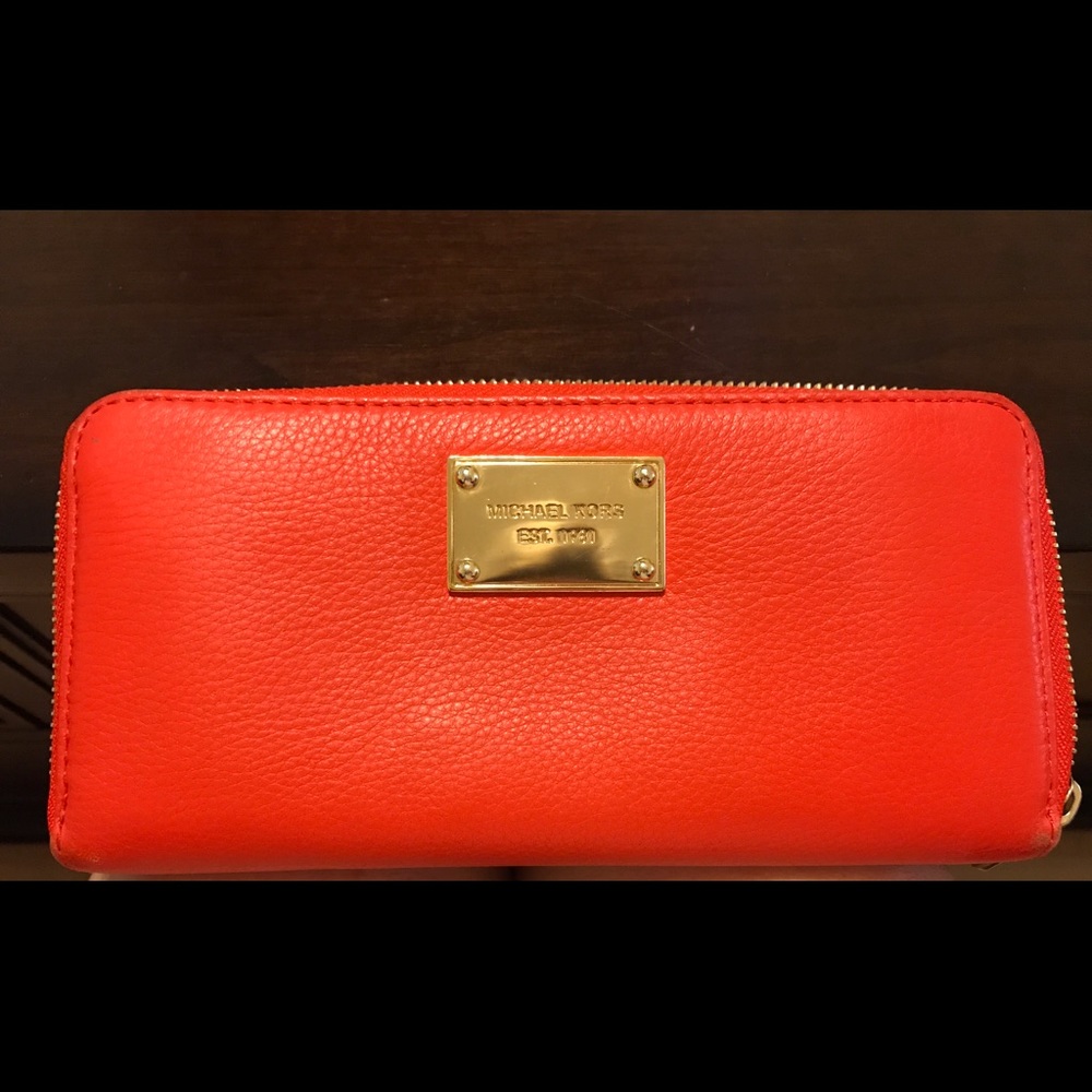 My "Used" Micheal Kors Orange Wallet