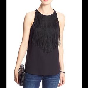 Banana Republic Fringe Black Tank