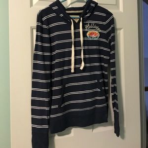 Navy and white striped long sleeve top