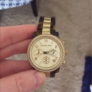 Michael Kors Gold & Tortoise Watch