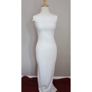 Long fitted white dress