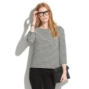 Madewell Ridgestripe ponte striped shirt, S