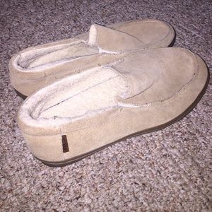 Vans tan slip ons size 11.5 fluffy interior