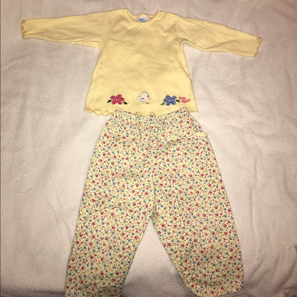 Long sleeve shirt with floral pants