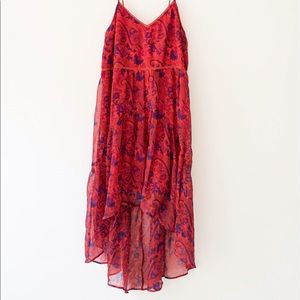 Navy & Red Floral Dress