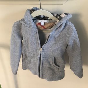 Burberry kids gray hooded sweatshirt