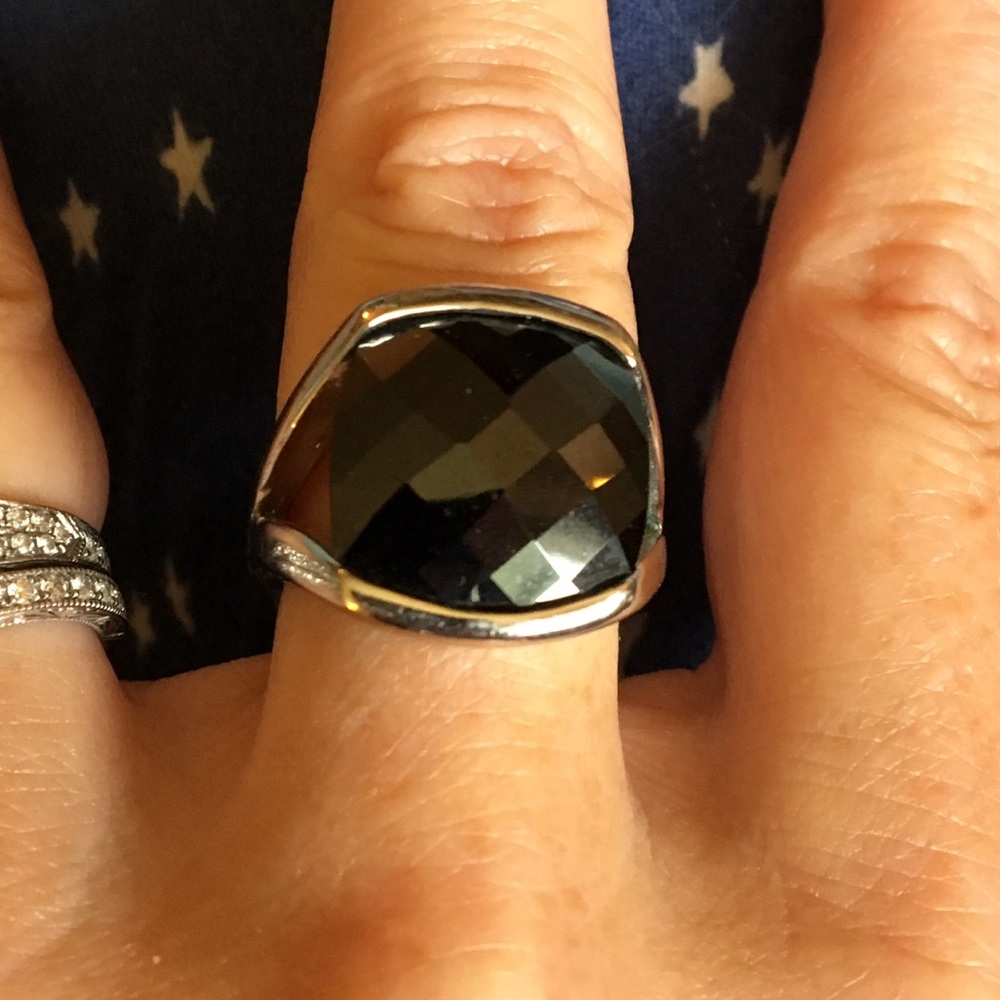 Lia Sophia Black Onxy ring size 7