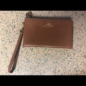Coach tan wristlet