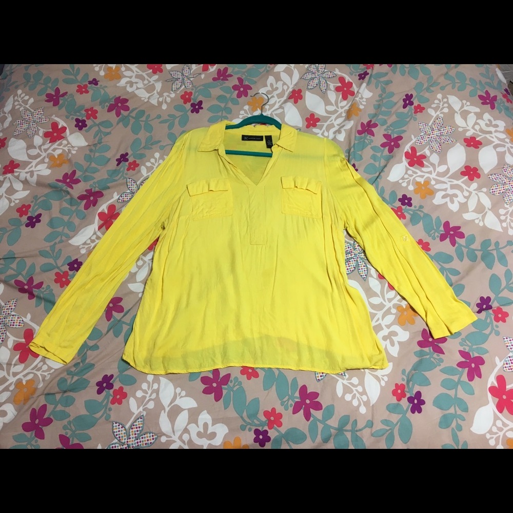 I•N•C yellow blouse