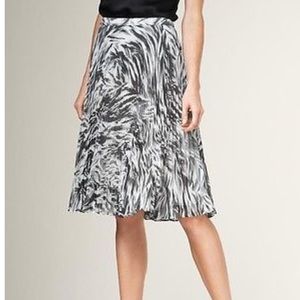 Talbots Pleated Animal Print Skirt
