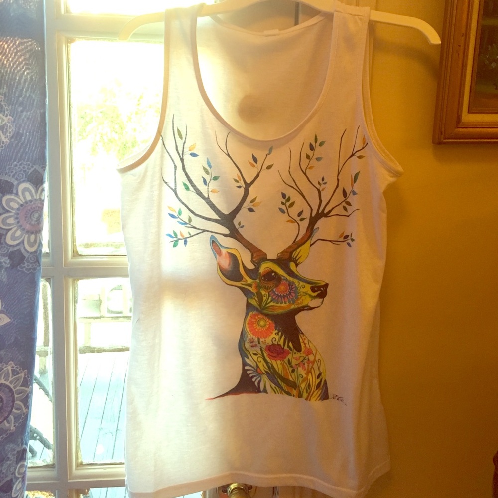 Tree Deer Printed Tank