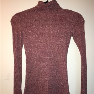 maroon long sleeve top