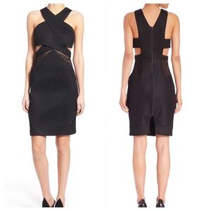 NWT Kendall & Kylie mesh cut out dress black S