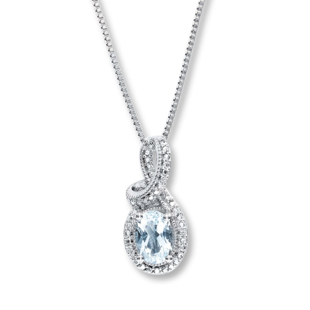 Kay Jewelers aquamarine necklace and earrings set