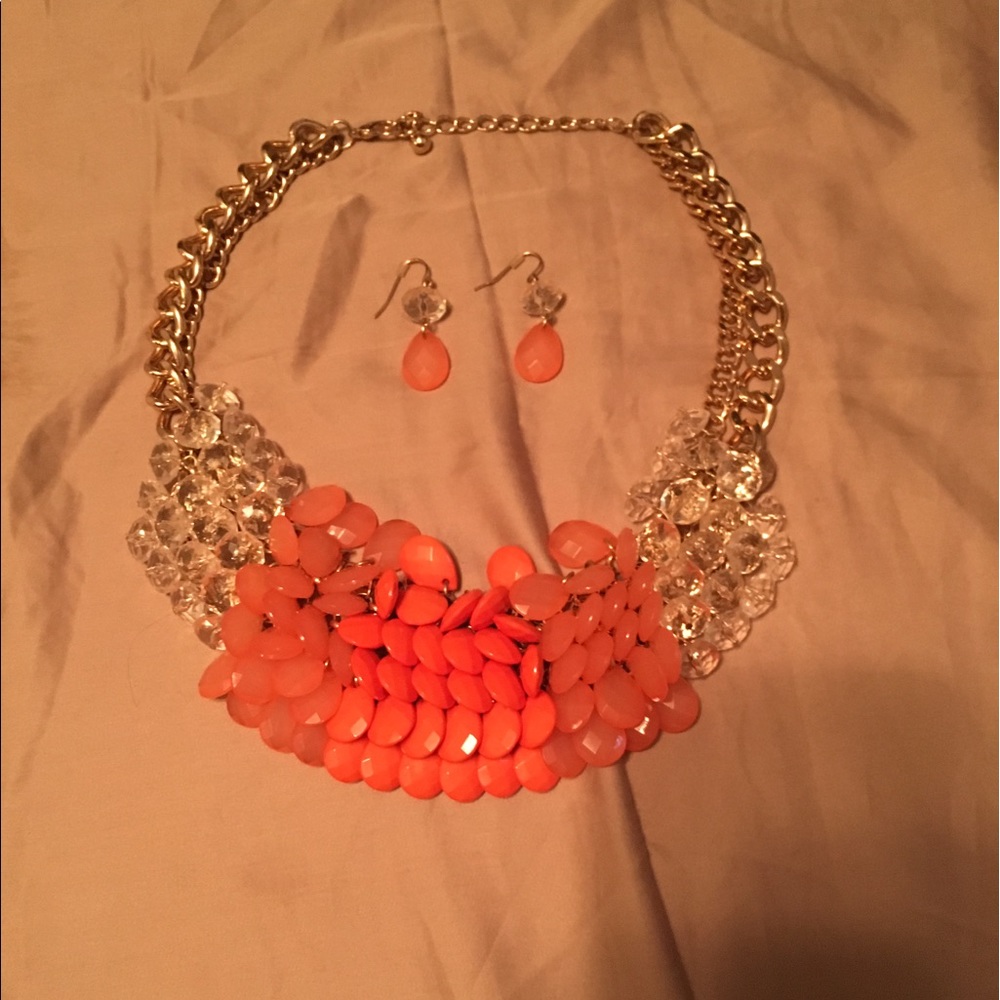 Statement necklace with matching earrings