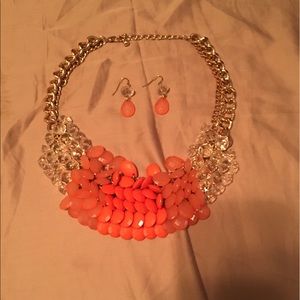 Statement necklace with matching earrings