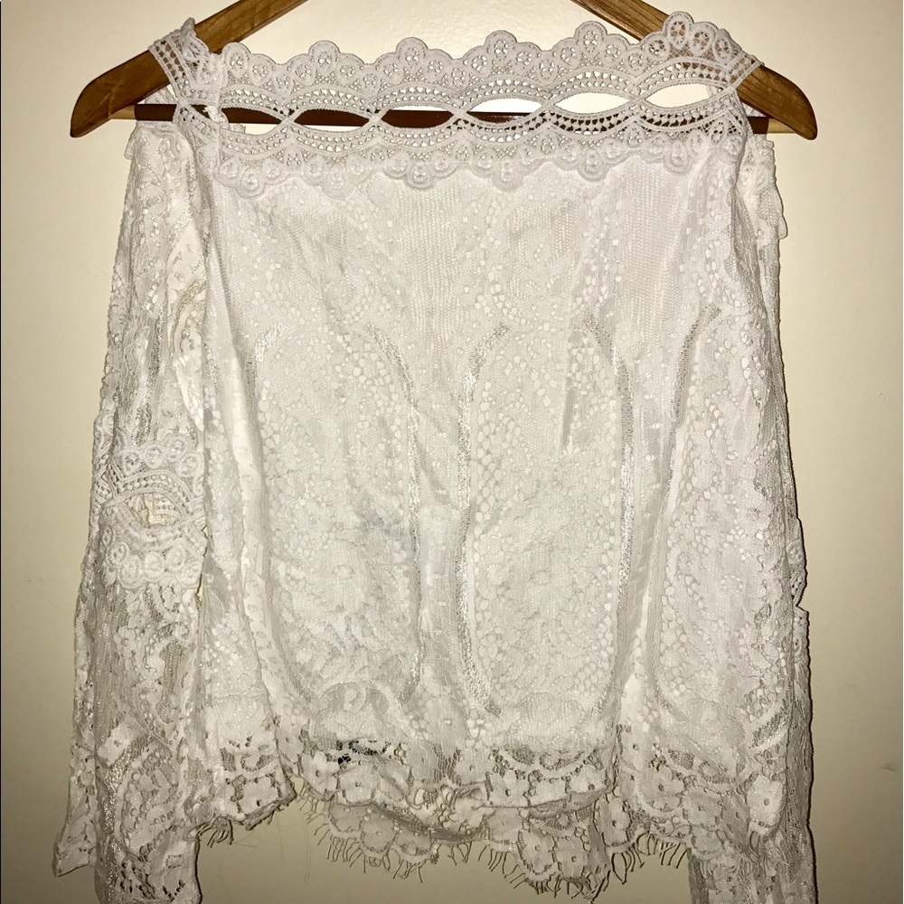 NWT - White Lace off the Shoulder Top