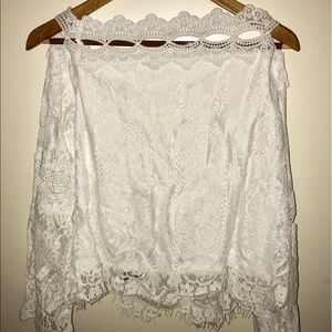 NWT - White Lace off the Shoulder Top