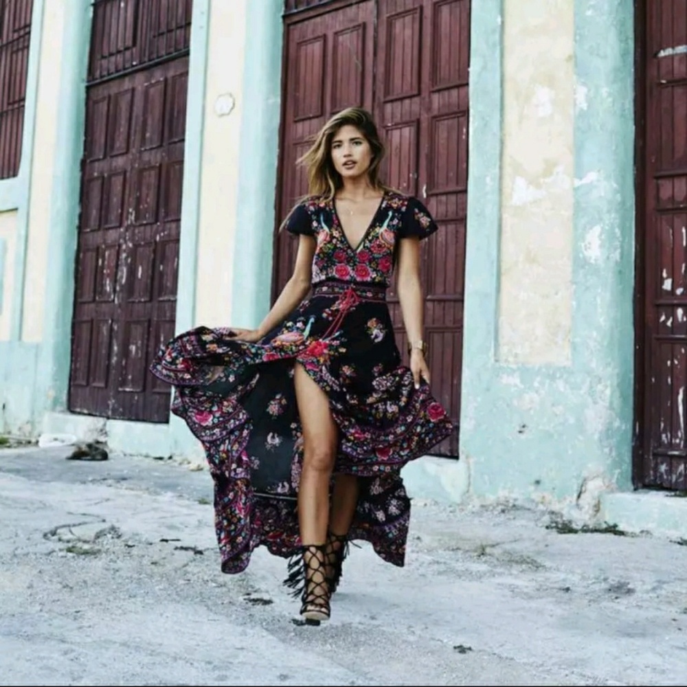 Boho vintage ethnic women dress