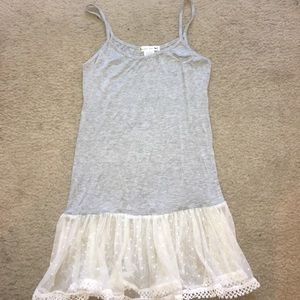 gray cami with lace bottom top