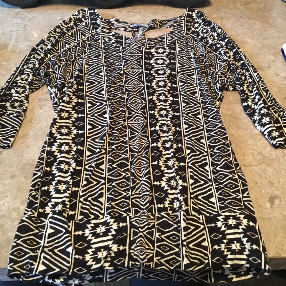 Black and white tribal long sleeve shirt