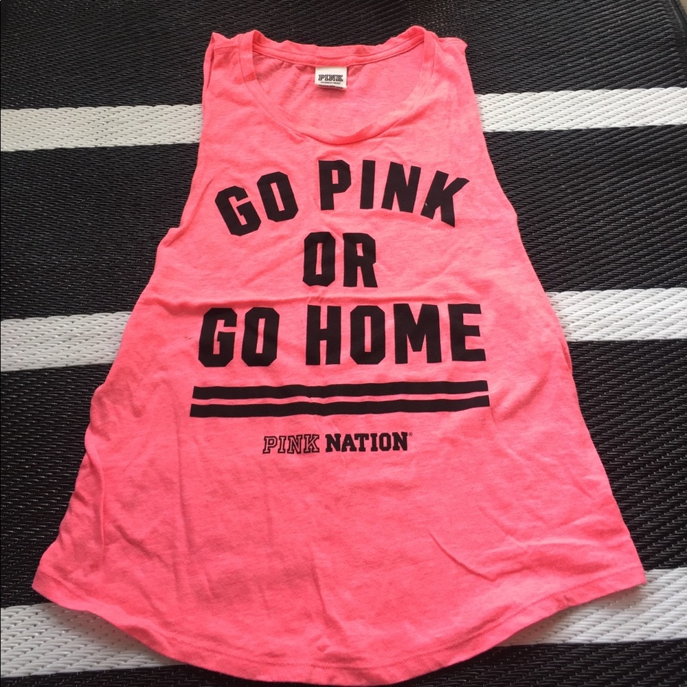 💕VS Pink Cut-off Workout Muscle Tee tank