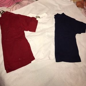 Red, white, and blue tees