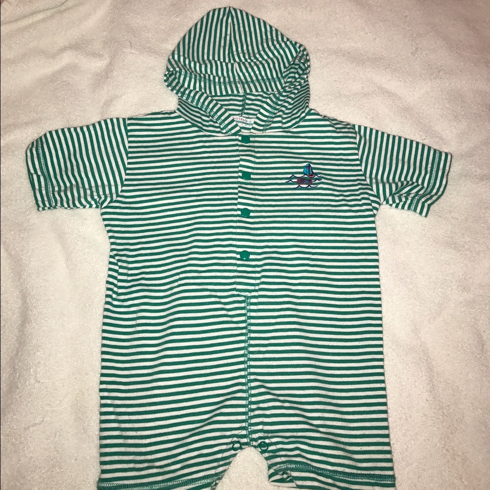 Green striped onesie