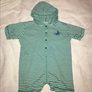 Green striped onesie
