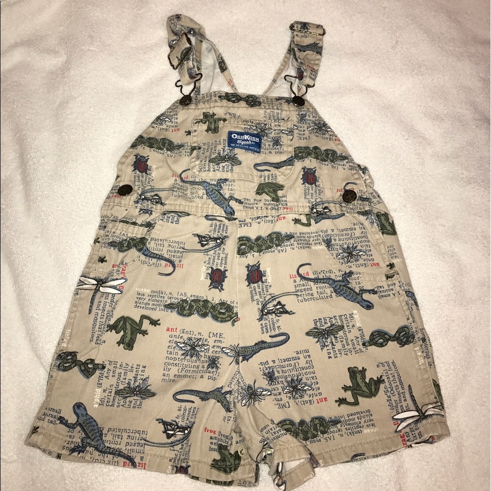 Reptile pattern overalls