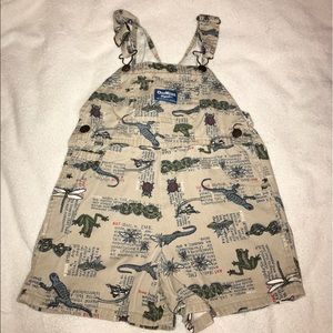 Reptile pattern overalls