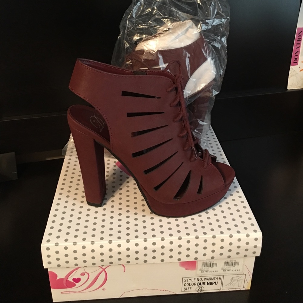 Burgundy Platform Heels