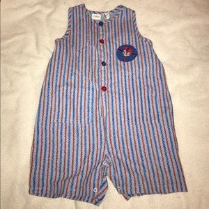 Carter's red and blue striped romper