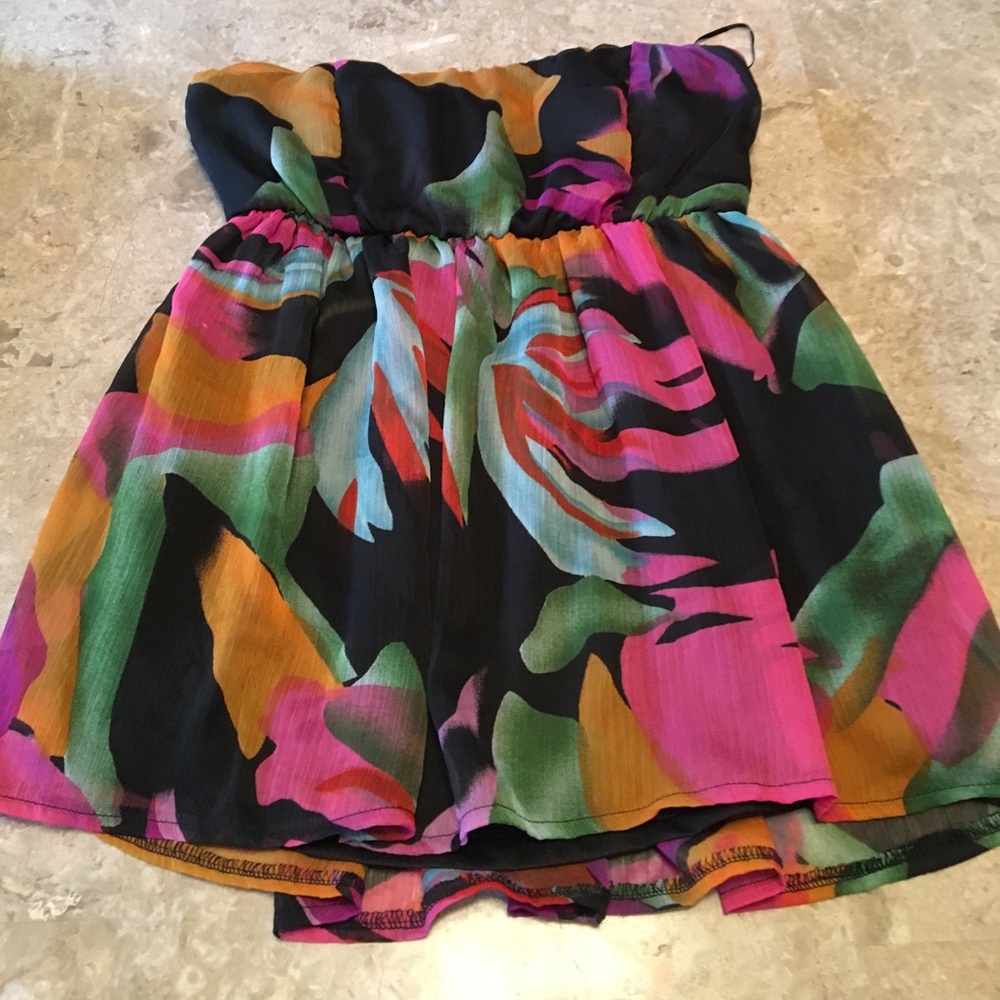 Tube top floral flowy shirt