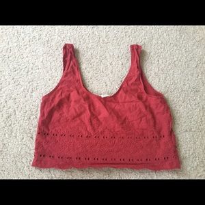 Red crop top.