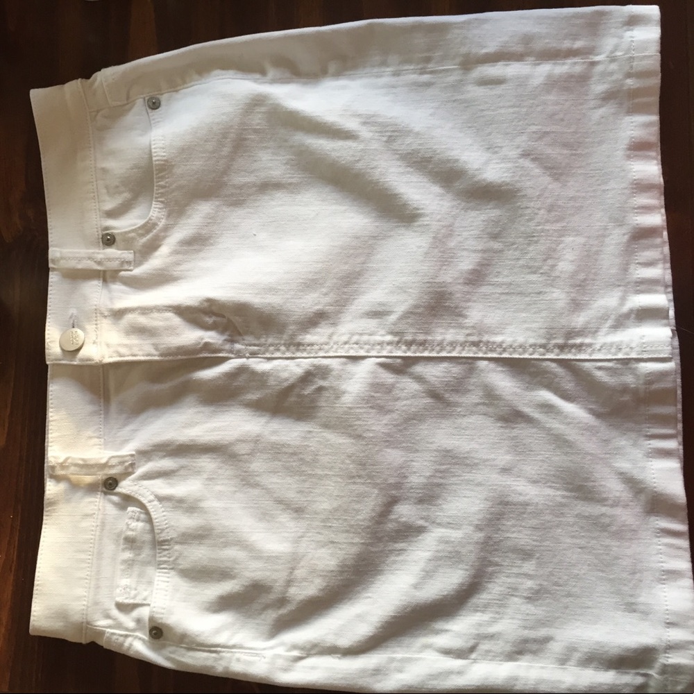 LOFT white denim skirt