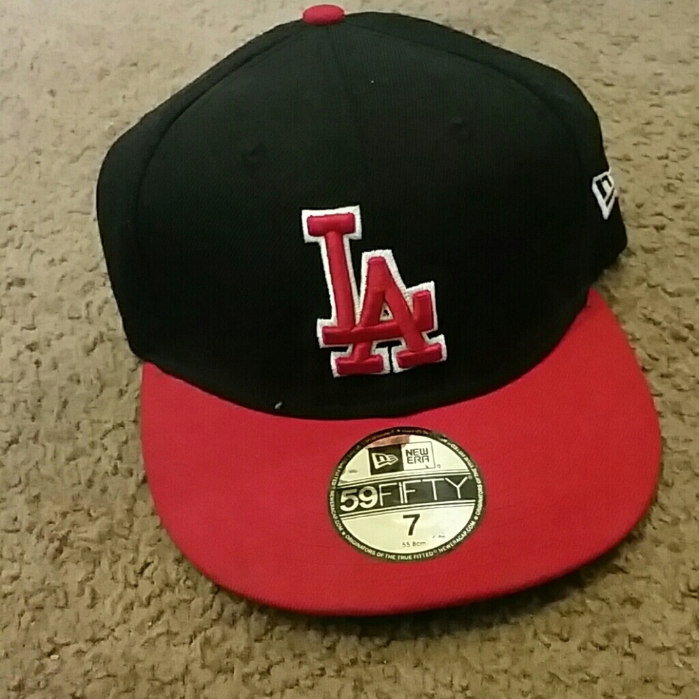 Black and Red Dodgers Hat