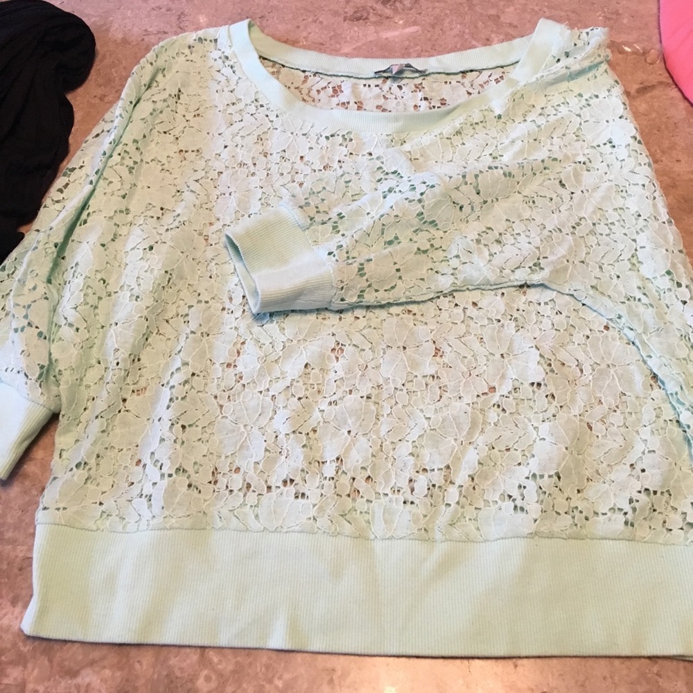 Light green knit top