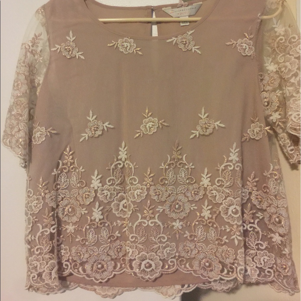 Lauren Conrad long lace crop