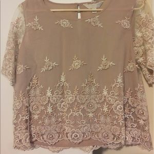 Lauren Conrad long lace crop