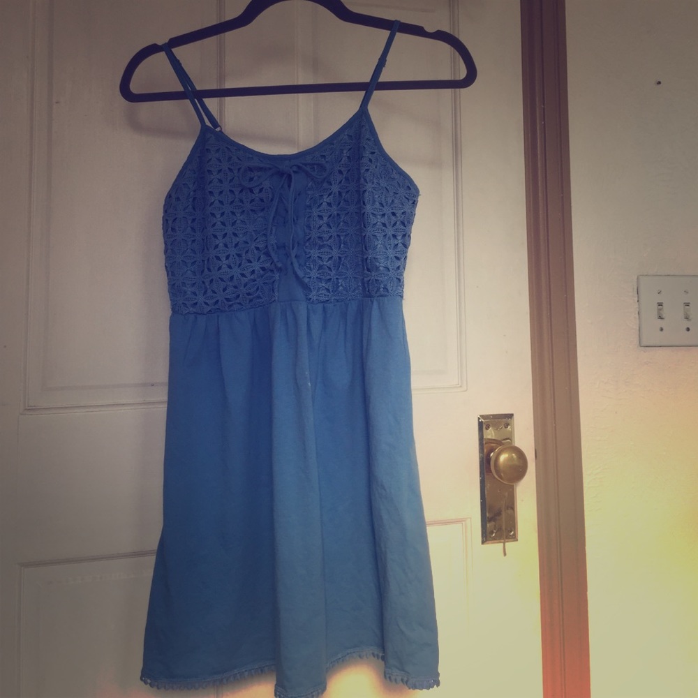 Blue TopShop crochet dress