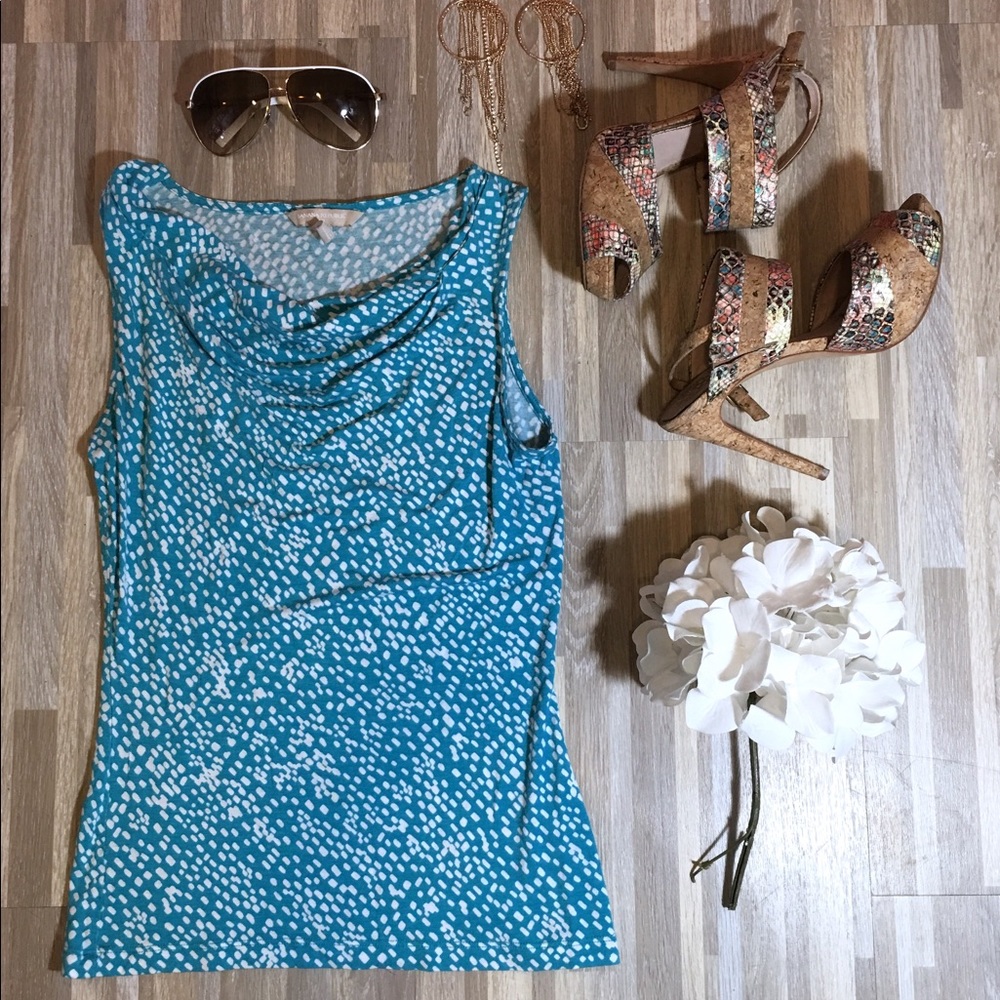 Banana Republic Turquoise Drape Blouse Top