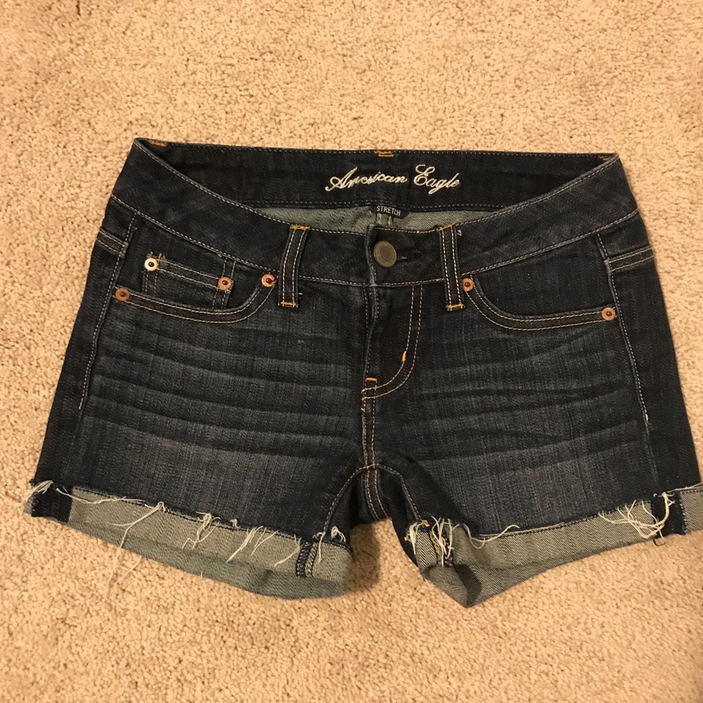 American eagle dark denim shorts