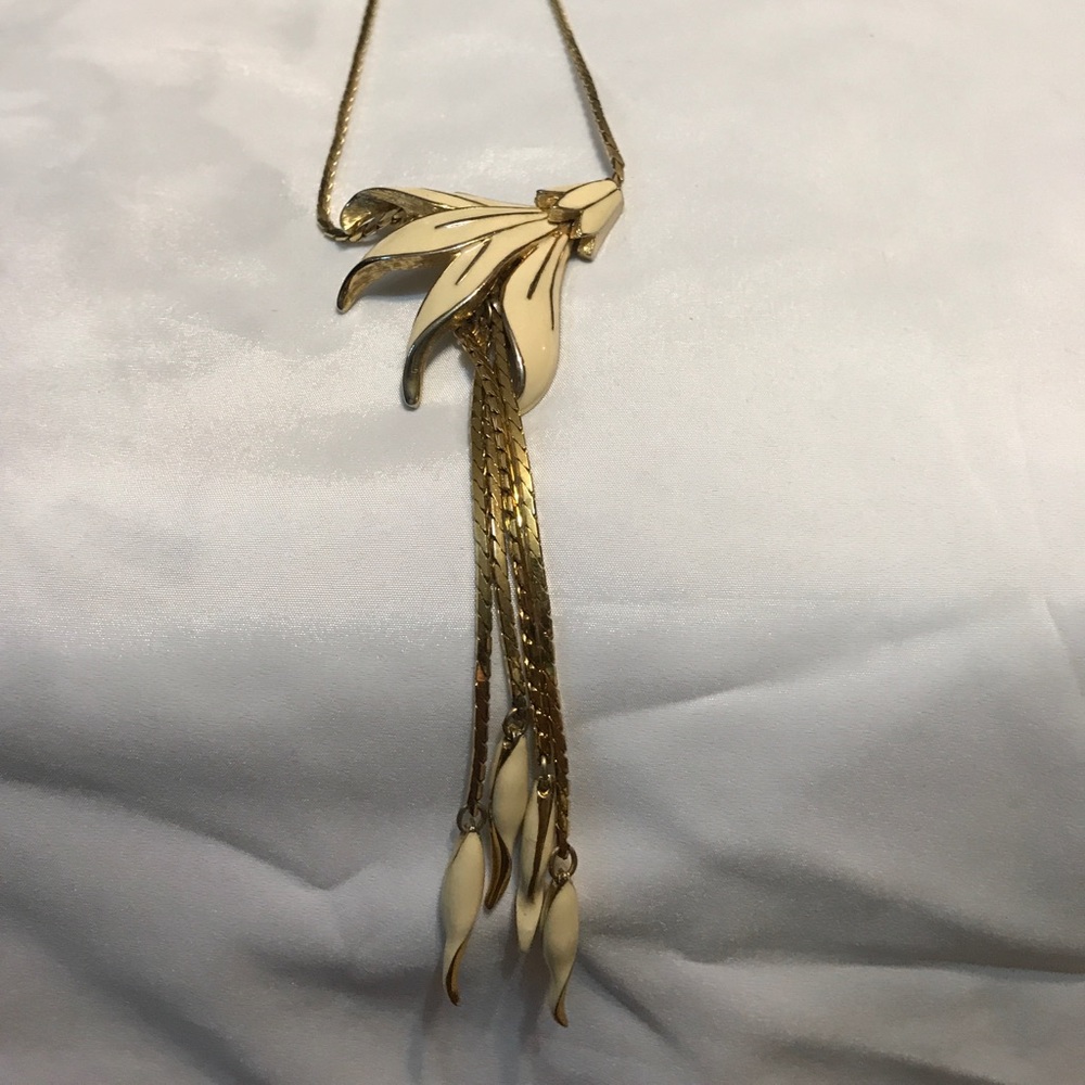 Vintage Monet Enamel Slider Necklace. Stunning!