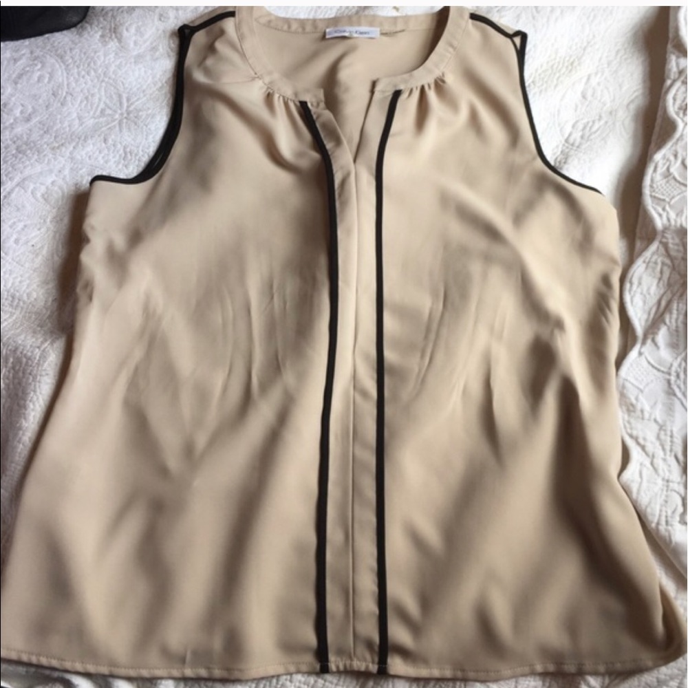 Tan Calvin Klein blouse
