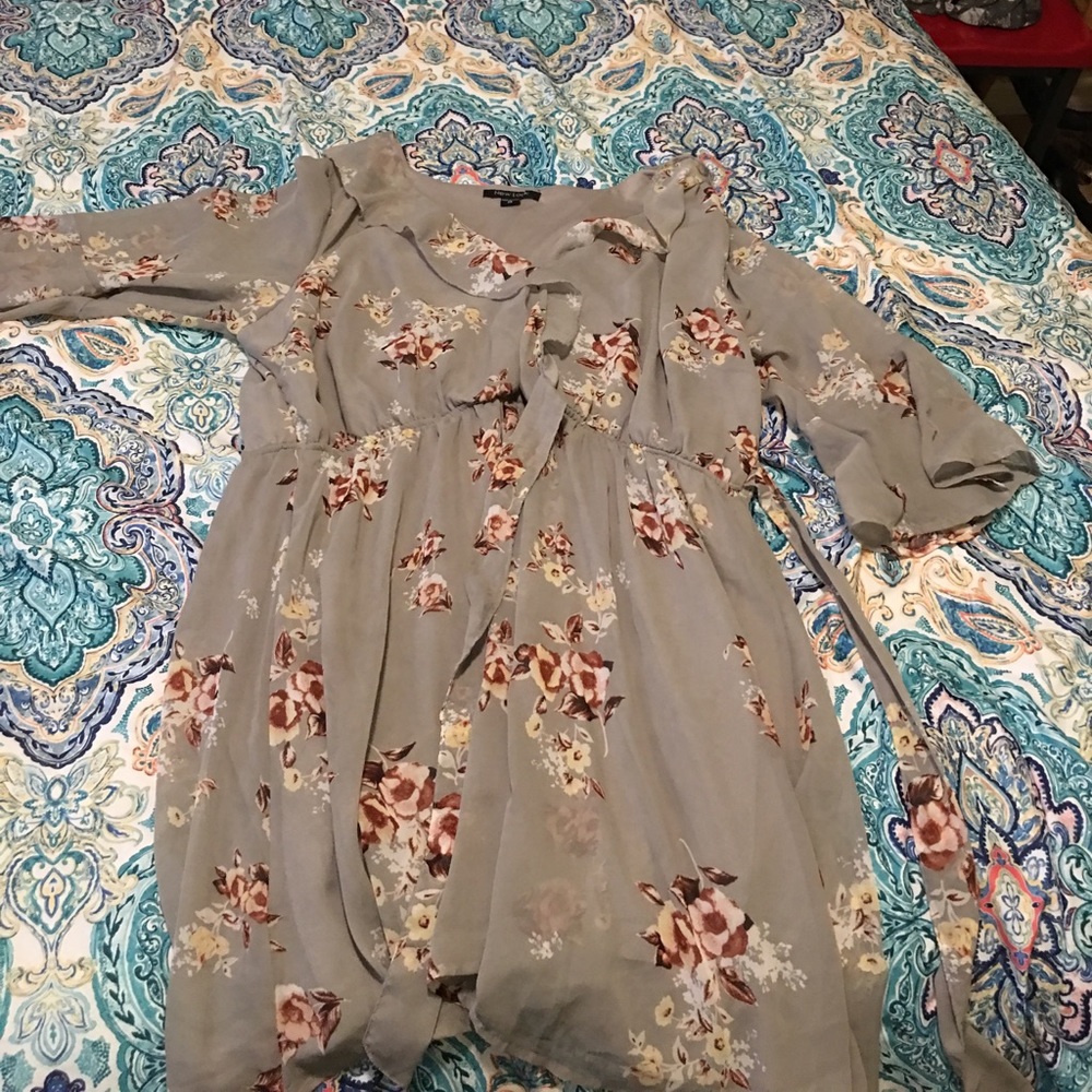 Gray floral dress