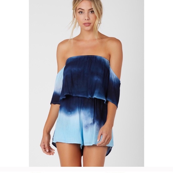 🌼 NWT Tie Dye Off the Shoulder Romper - Picture 2 of 3