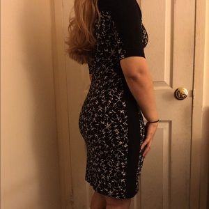 Black Floral Body Con Dress